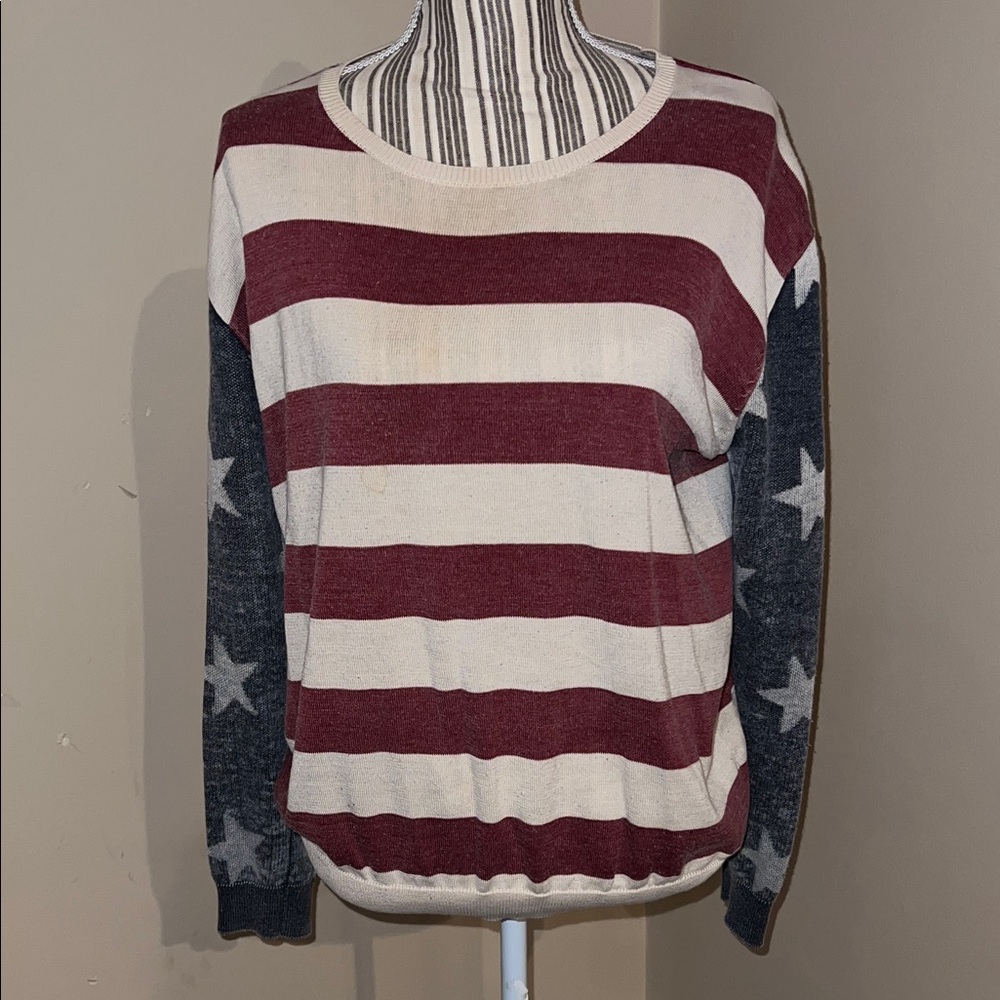 Forever 21 Red and Blue Striped Sweater